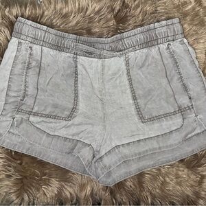 Express Elastic Waist Pull On Shortie Shorts Women’s Size M, Silver Grey 90s Y2K
